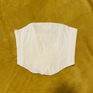 NWT Zara White Corset Top Strapless